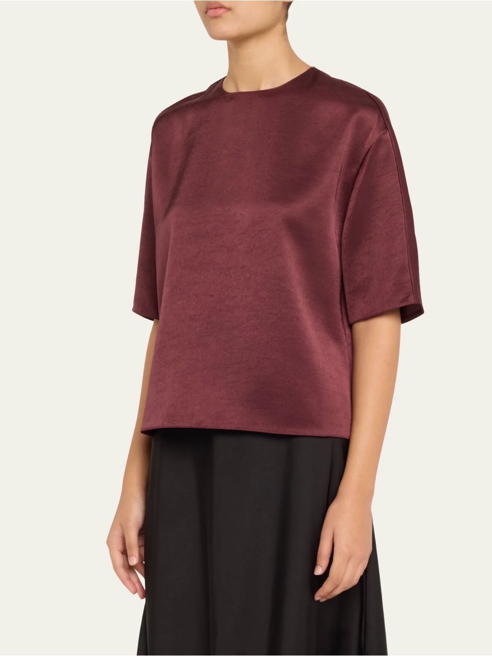 Vince satin short sleeve blouse